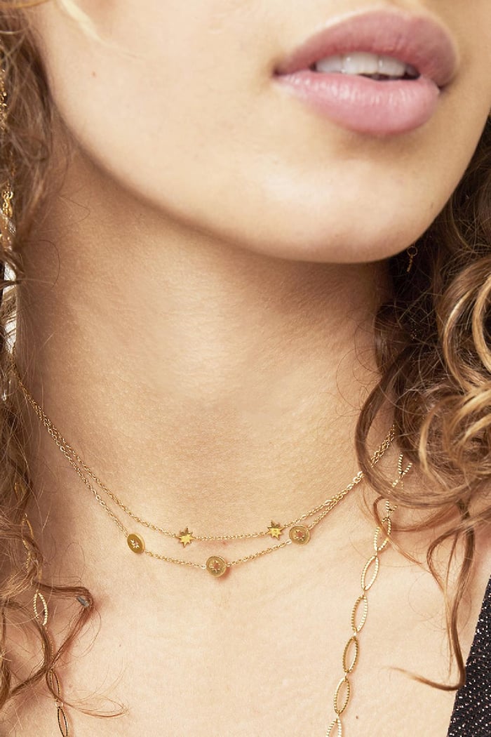 Ketting Starstruck Goud kleur Stainless Steel Afbeelding4