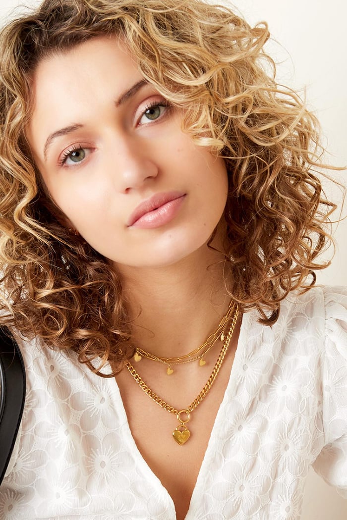 Halskette Ein Herz voller Liebe Goldfarbe Edelstahl Bild2
