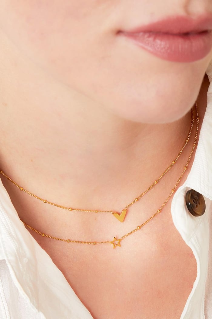 Collana a V in acciaio inossidabile Gold Stainless Steel Immagine2