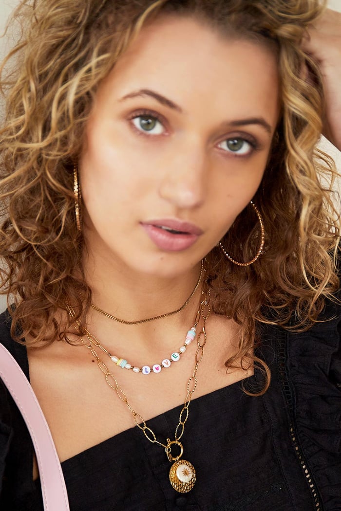 Edelstalen ketting Love Goud kleur Stainless Steel Afbeelding2