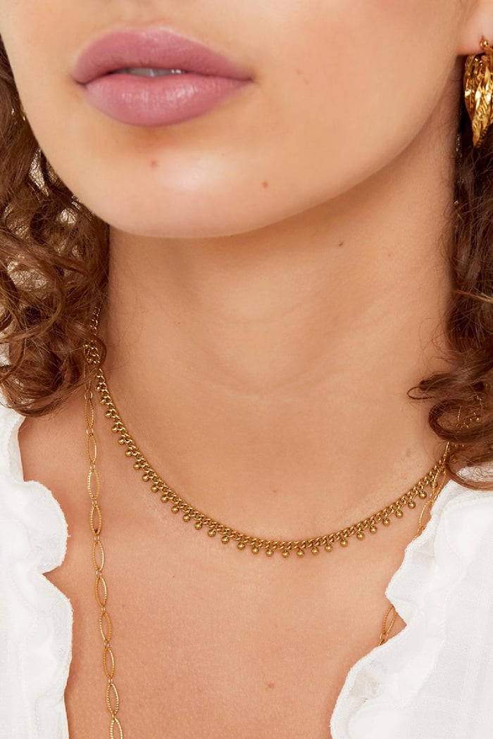 Roestvrijstalen ketting stippen Zilver Stainless Steel Afbeelding3