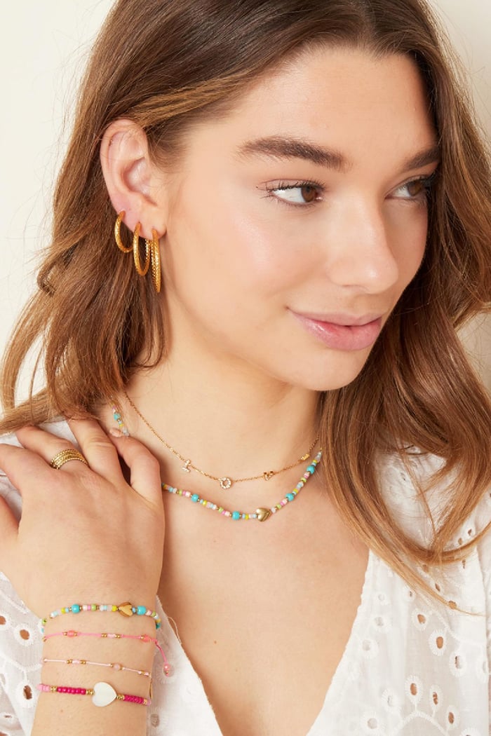 Blue heart necklace - #summergirls collection Gold Color Stainless Steel Picture3