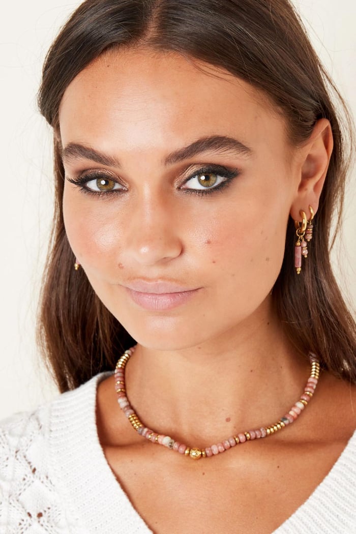 Collana con perline in pietra multicolore - Collezione pietre naturali Stone Immagine2