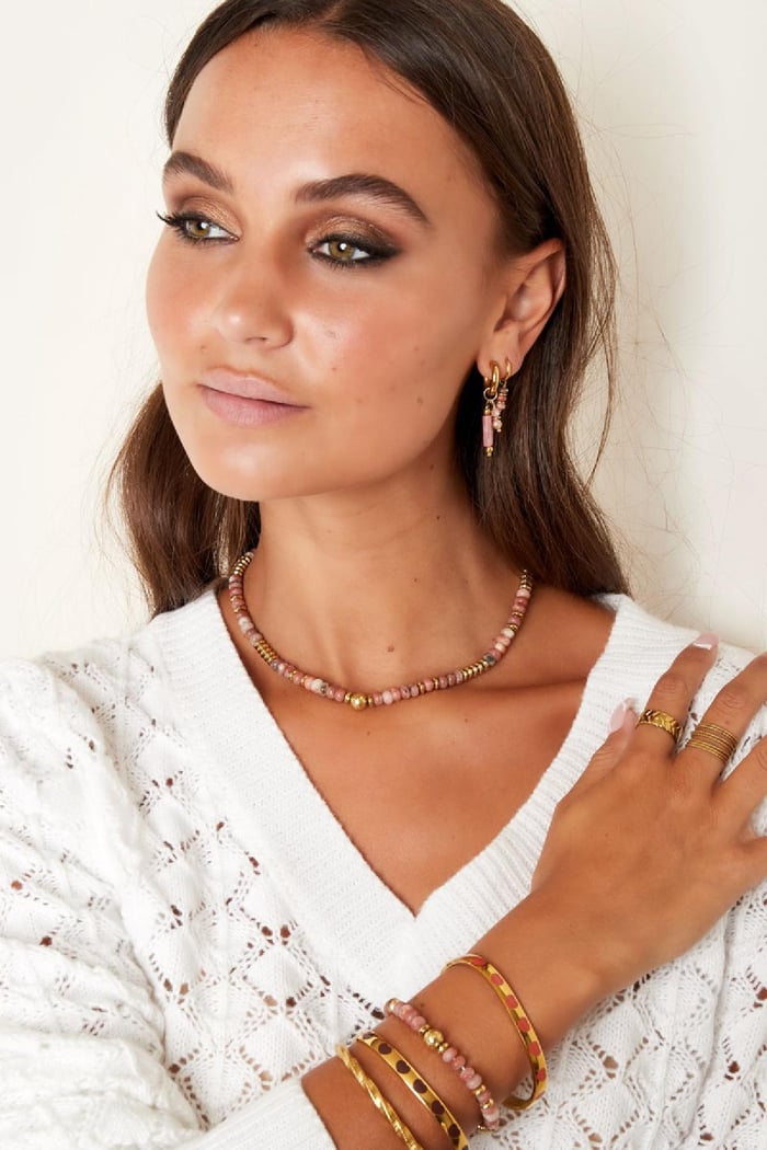 Collana con perline in pietra multicolore - Collezione pietre naturali Stone Immagine4