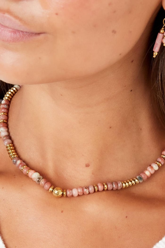 Collana con perline in pietra multicolore - Collezione pietre naturali Stone Immagine3