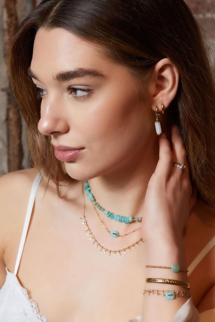 necklace with details - natural stone collection orange & Picture4