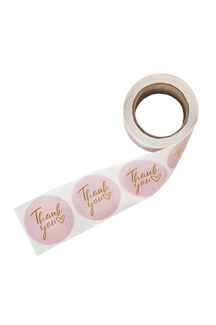 Stickers Thank You Pink Paper