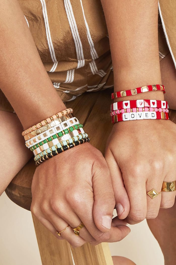 Pulsera Sugar Beads Verde Metal Imagen2