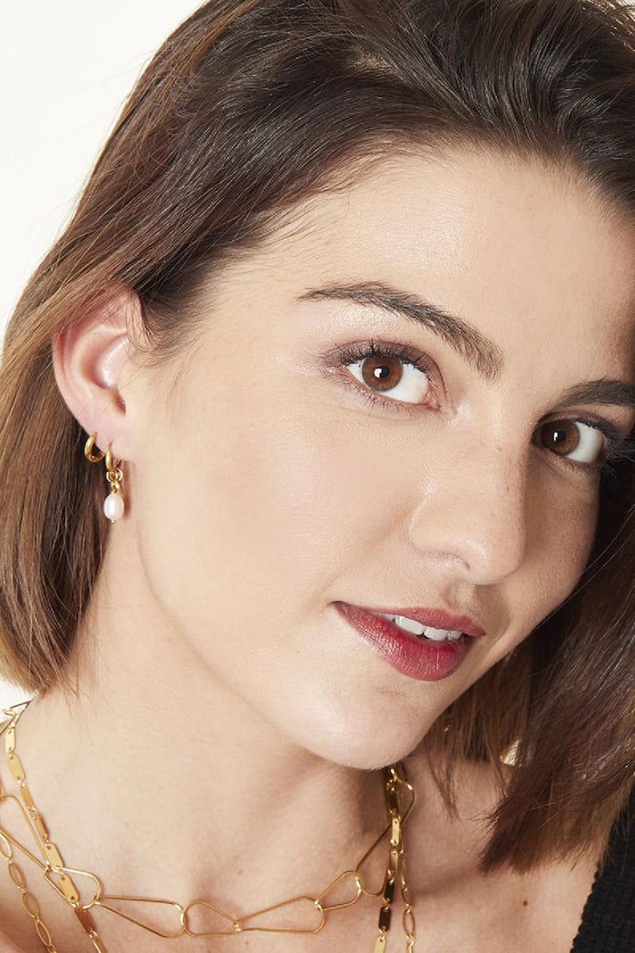 Ohrringe Pearl Drops Silber Edelstahl Bild3