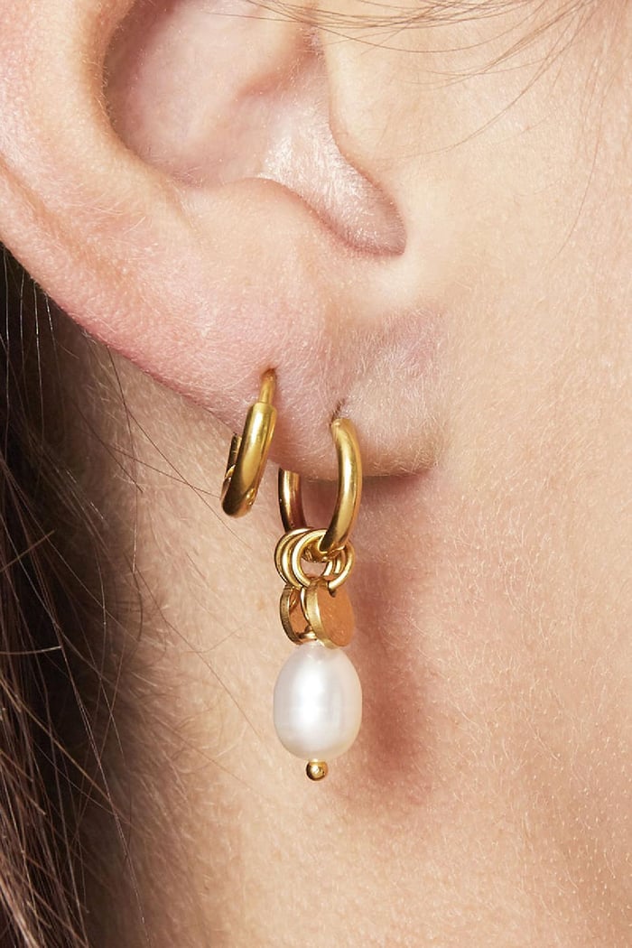 Ohrringe Pearl Drops Silber Edelstahl Bild2