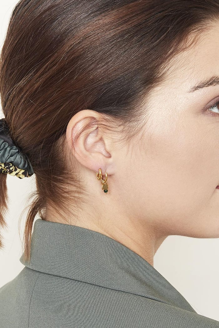 Pendientes Delicate Negro Acero inoxidable Imagen3