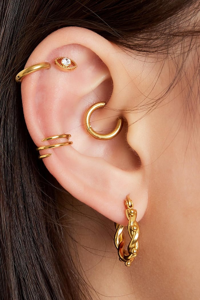 Earcuff Spiral Gold Color Stainless Steel Picture2