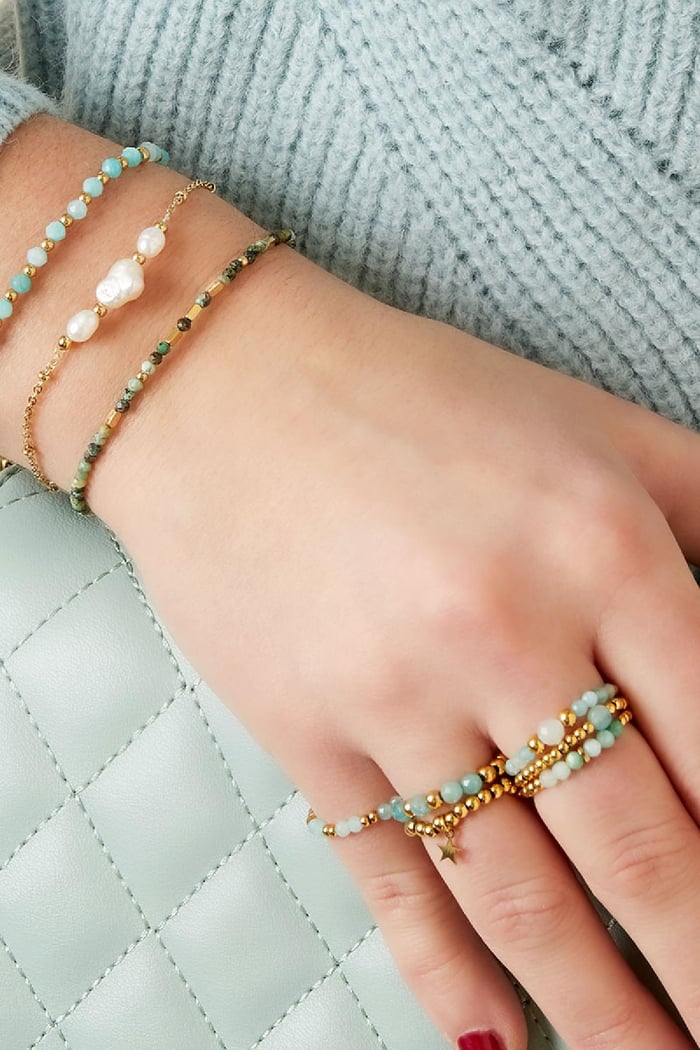 Armband glänzt hell Goldfarbe Edelstahl Bild2