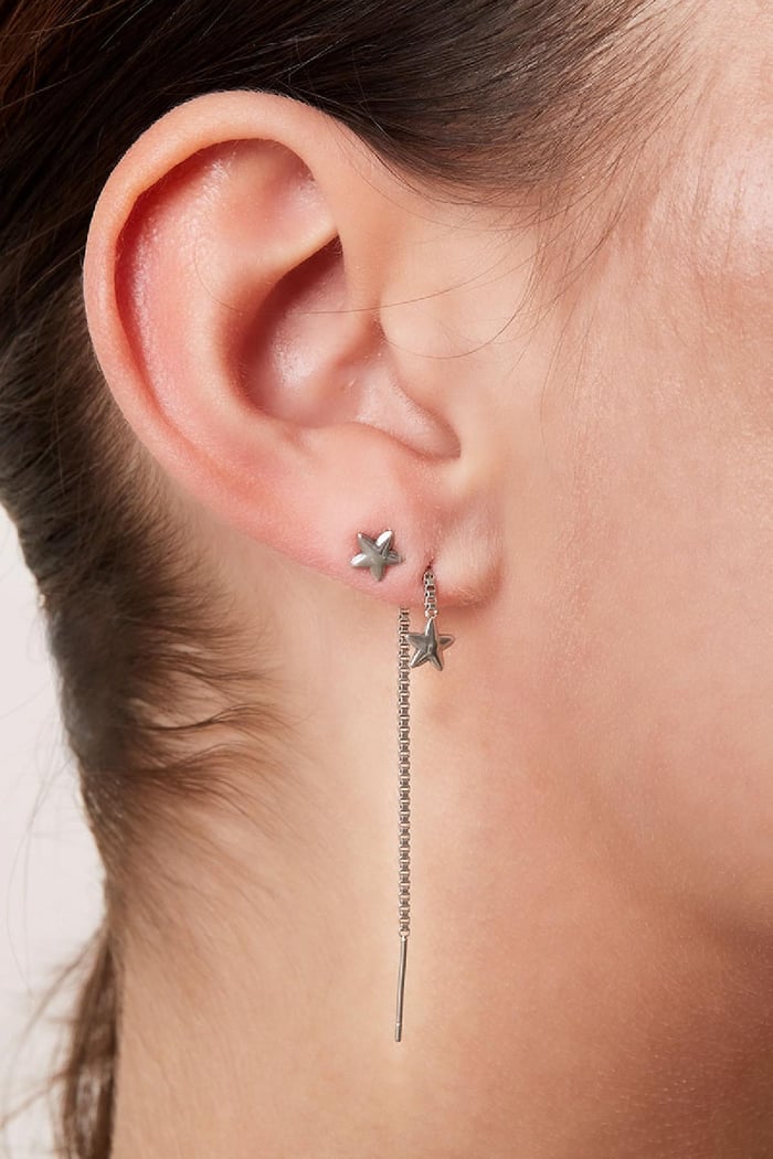 Stud Earrings Star Gold Color Stainless Steel Picture2