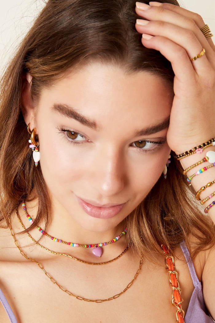 Herzarmband - #summergirls-Kollektion Goldfarbe Edelstahl Bild3