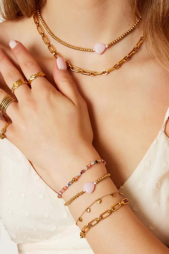 Kettenarmband Goldfarbe Edelstahl Bild3