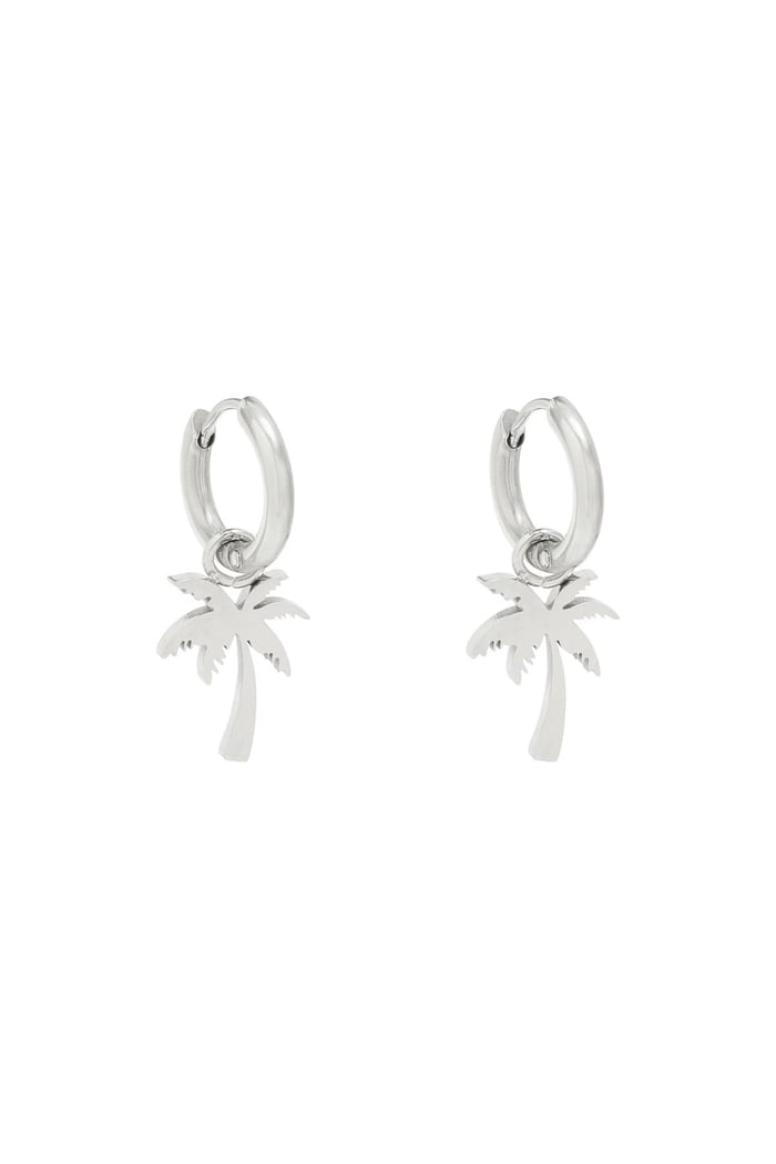 Earrings Summer Palm Gold Color Stainless Steel