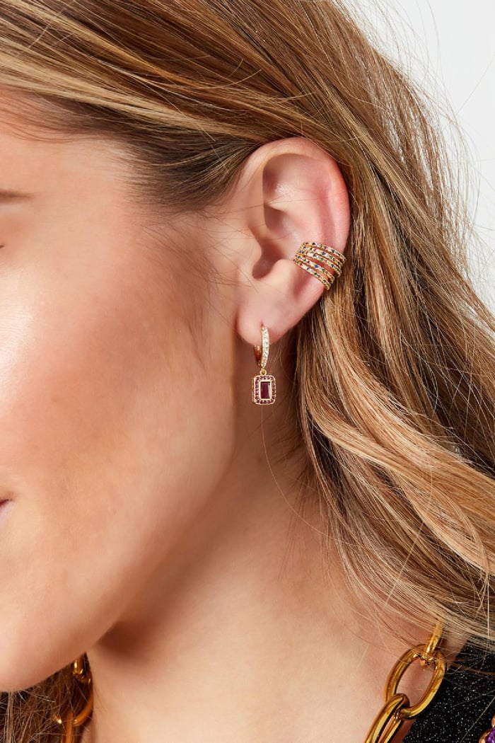 Ear cuff strass Goud kleur Koper h5Afbeelding2