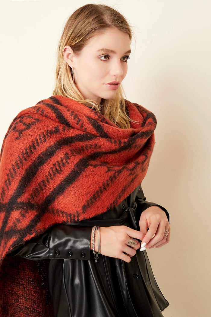Winter scarf Orange Polyester Picture4