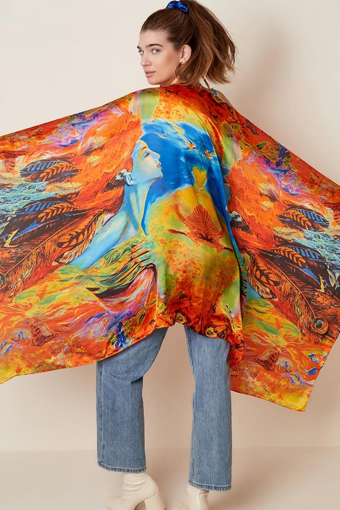 Bunter Sommerschal Natur Multi Polyester Bild4