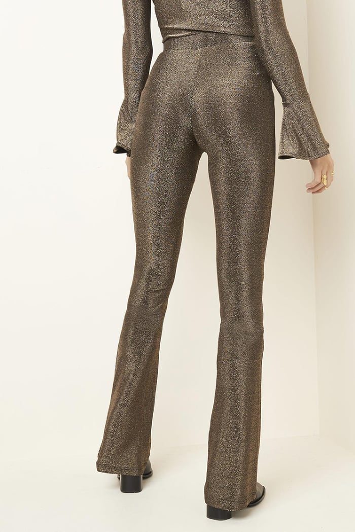 Broek Flare Glitter Goud kleur S h5Afbeelding3