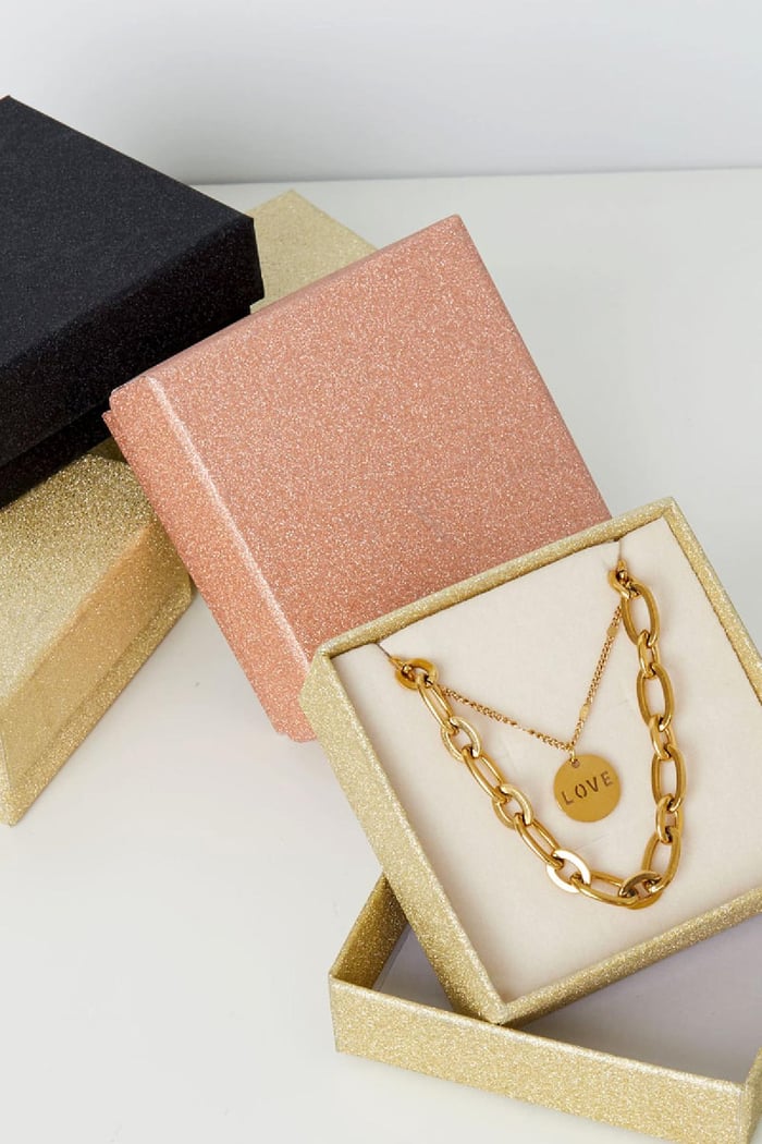 Scatole per gioielli glitterate Pink & Gold Paper h5Immagine2