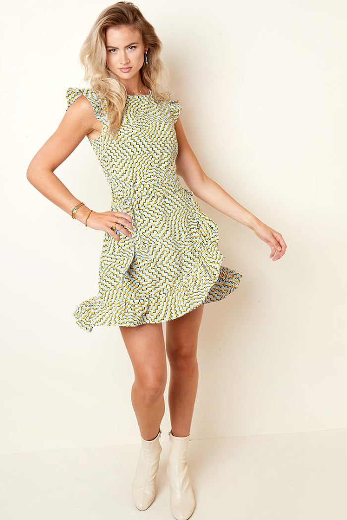 Wickelkleid mit Retro-Print Grün & Lila M h5Bild3