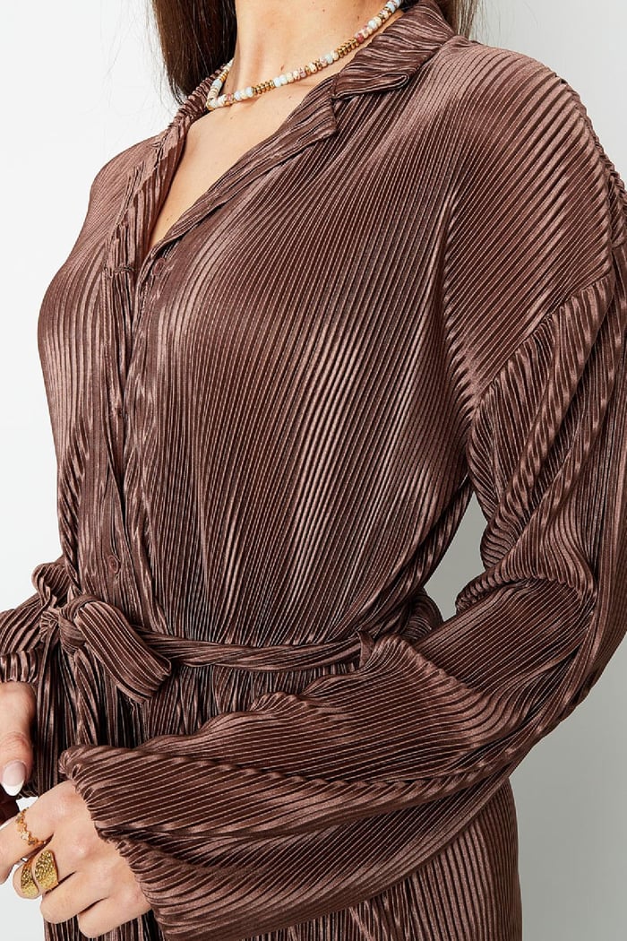 Kleid mit Rippstruktur Braun S Bild7