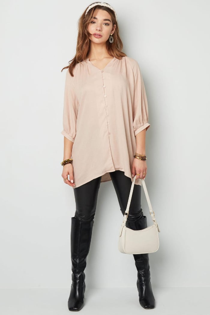 Blusa basica con bottoni Coral S h5Immagine6