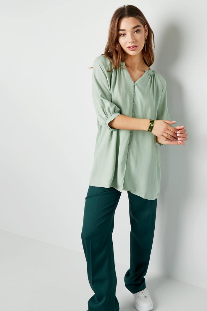 Blusa basica con bottoni Coral S h5Immagine3