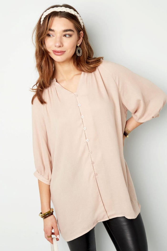Blusa basica con bottoni Coral S h5Immagine4