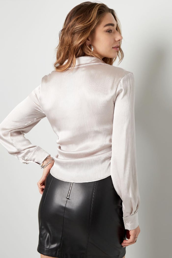 Bluse mit Faltendetail Rosa M h5Bild6