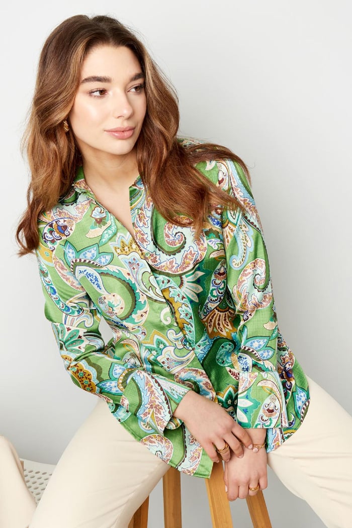 Blusa con estampado alegre Naranja S h5Imagen2