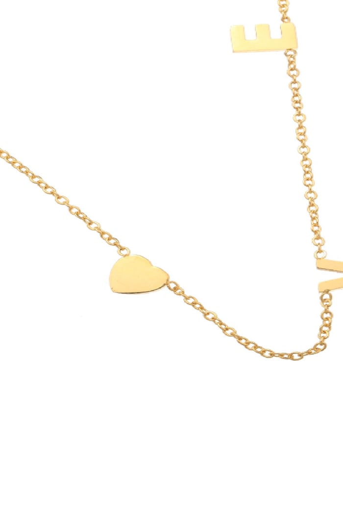 Kolye Aşk Mektupları Gold Stainless Steel Standard Resim5