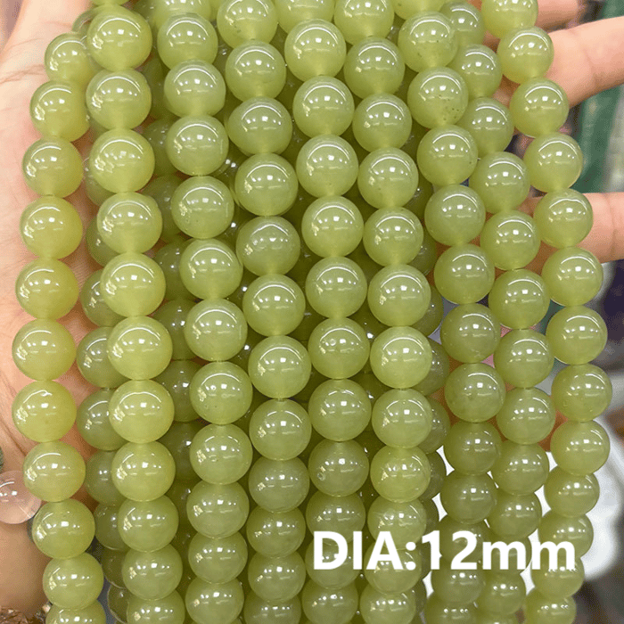 1 String Transparent Green Annular Natural Stones Jewelry Beads