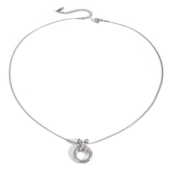 unique design  gold stainless steel/xo integrated pendant necklace  cold style circle titanium steel necklace