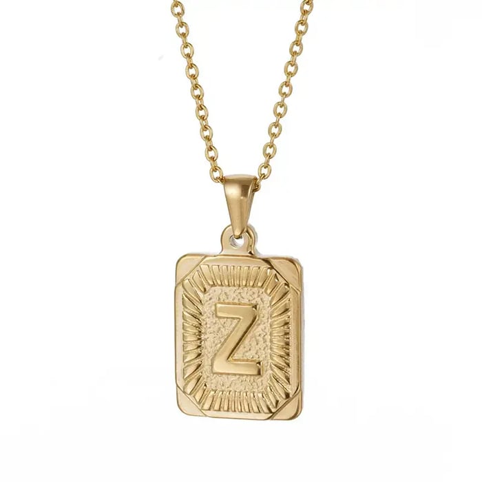 1 Stück Simple Series Daily Letter Edelstahl 18 Karat vergoldet Unisex Anhänger Halsketten