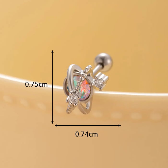 1 Stück Simple Series Klassische geometrische Titanstahl ohne Beschichtungsmaterial Zirkon Damen Ohrstecker