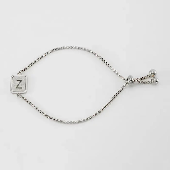 1 Stück Simple Series Daily Letter Titanstahl 18 Karat vergoldete Damen-Kettenarmbänder