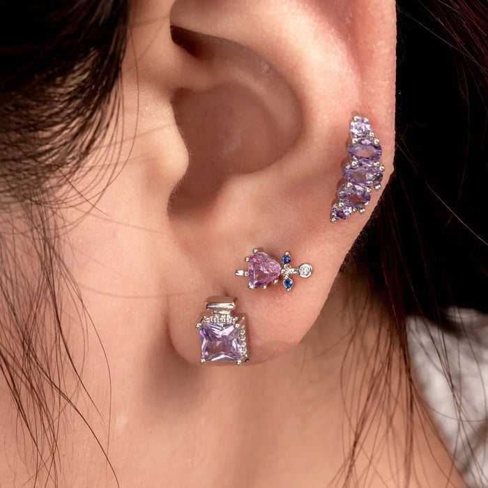 1 Piece Simple Series Classic Heart Titanium Steel No Plating Material Zircon Women Stud Earrings Picture2