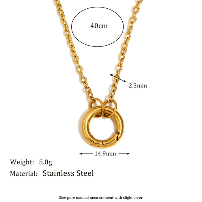 1 Stück Simple Series Tägliche einfarbige Edelstahl-Goldfarbene Damen-Anhängerketten