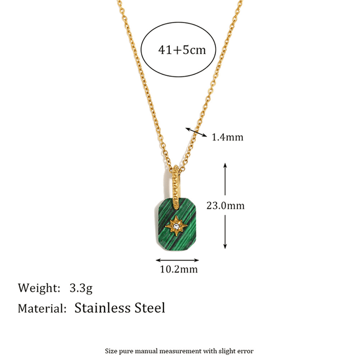 1 Piece Luxurious Series Retro Quadrilateral Stainless Steel   Gold Color  Women's Pendant Necklaces h5Picture8