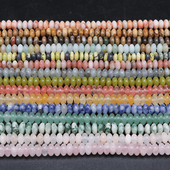1 Strang Schmuckperlen aus natürlicher Abakus-Perle aus Stein der Romantischen Serie (Perlengröße: 3 mm * 6 mm) h5Bild3
