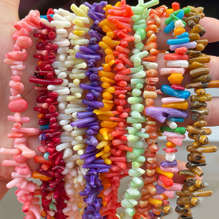 1 String Colored Natural Coral Jewelry Beads(Size:9mm-20mm) h5Picture3