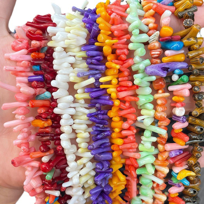 1 String Colored Natural Coral Jewelry Beads(Size:9mm-20mm) h5Picture2