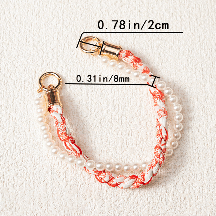 1 Piece Stylish Series Sennit Scarves Beads Aluminum Phone Strap Picture3