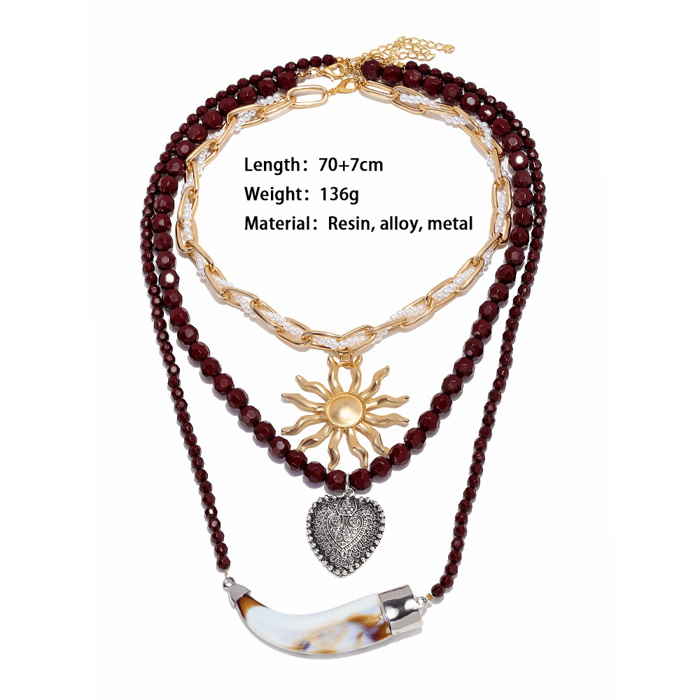1 Set Statement Beaded Necklace