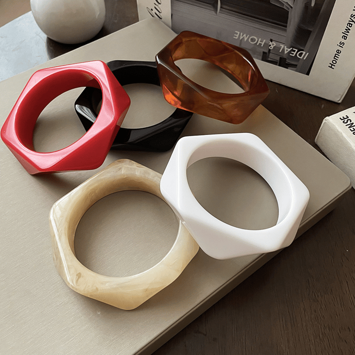 1 Piece Irregular Shape Resin Bangle h5Picture5