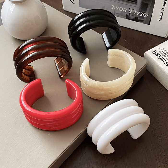 1 Piece Irregular Shape Solid Color Resin Cuff Bracelet h5Picture3