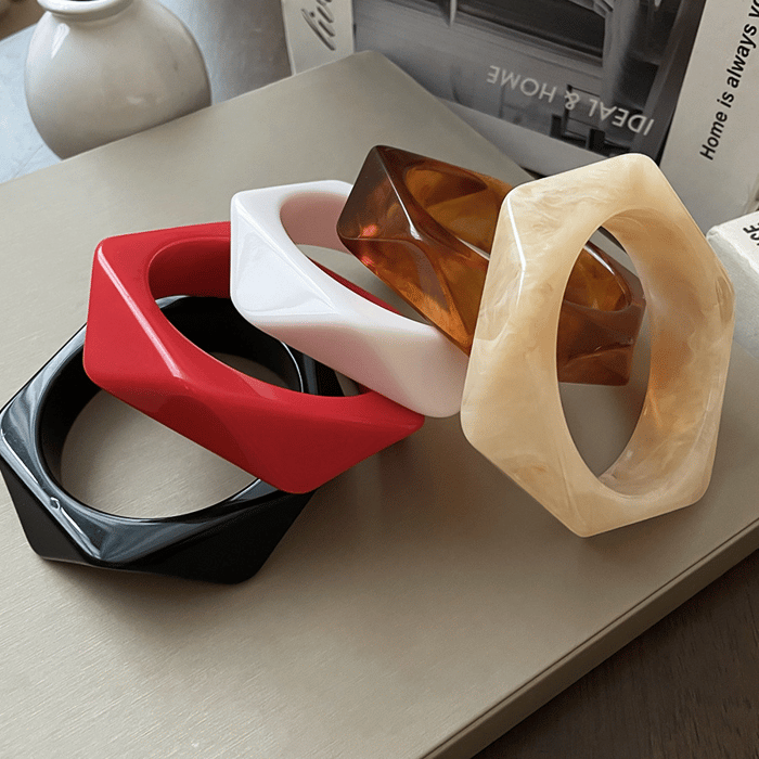 1 Piece Irregular Shape Resin Bangle h5Picture4